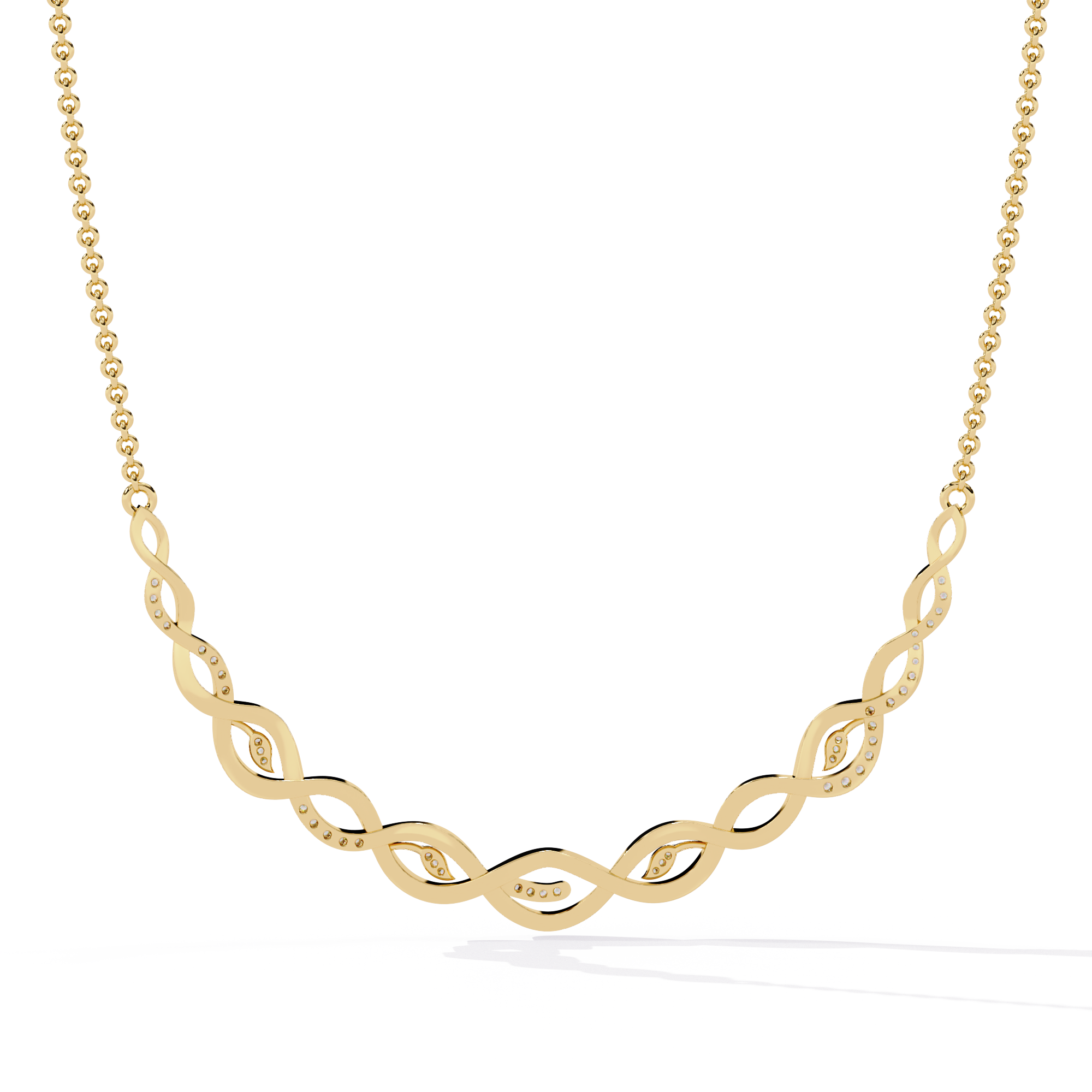 Solitairekart 0.18ct Natural Diamond Infinity Link Necklace-HI Color, VS-SI Clarity